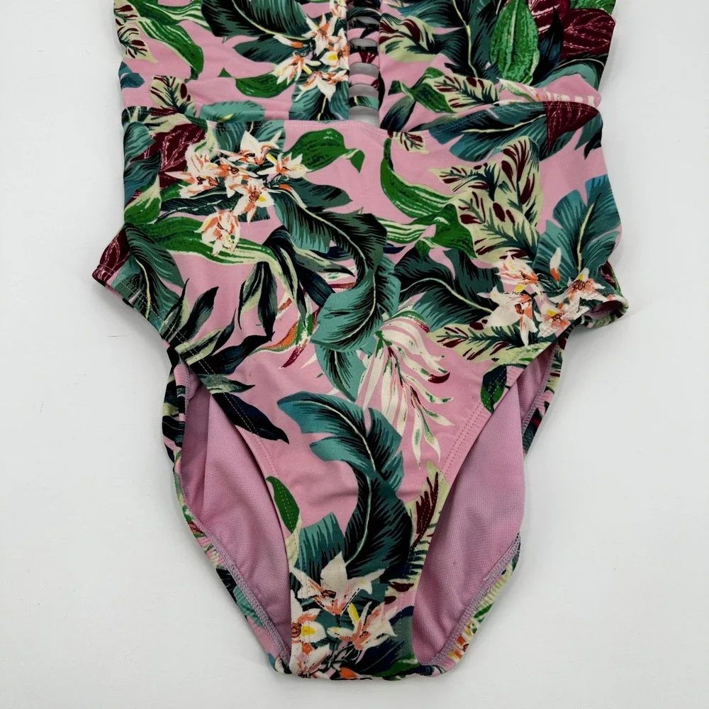 Miraclesuit Womens Tropical Floral High Neck One Piece Swimsuit L/XL? Beach Pool
